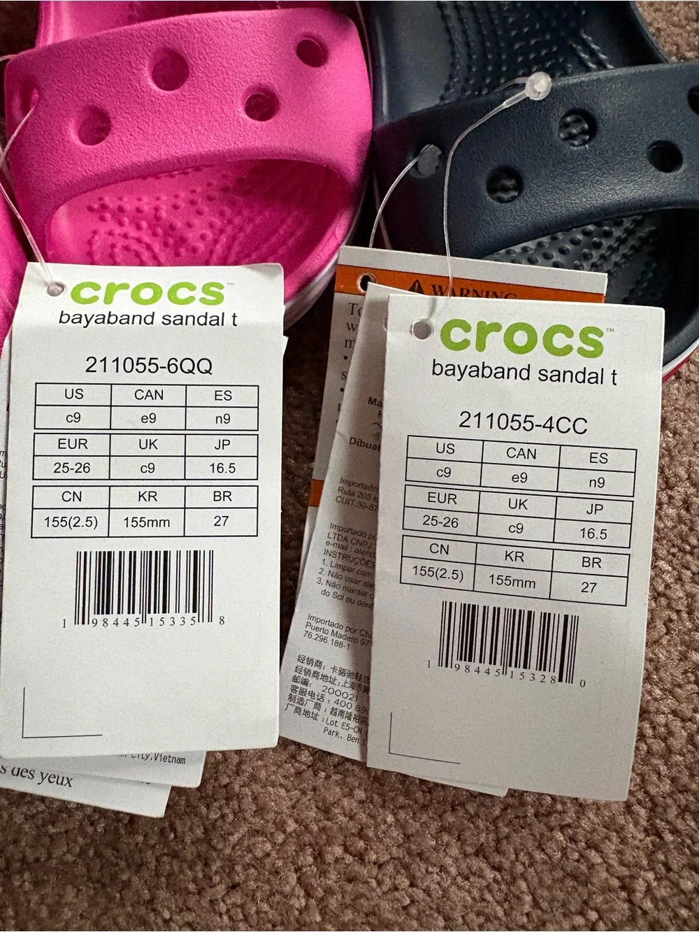 Crocs Bayaband set lot bundle of 2 Kids Toddler waterproof sandal size C9 NWT